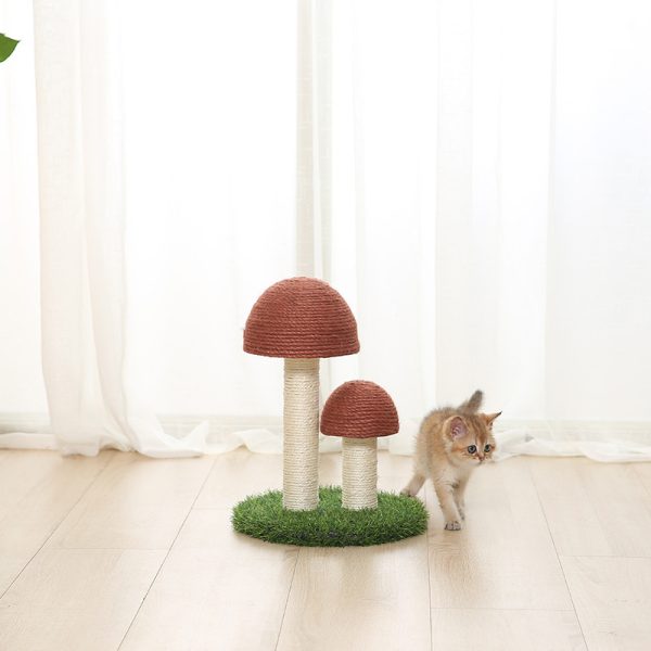 Natural linen mushroom scratching post - Image 6