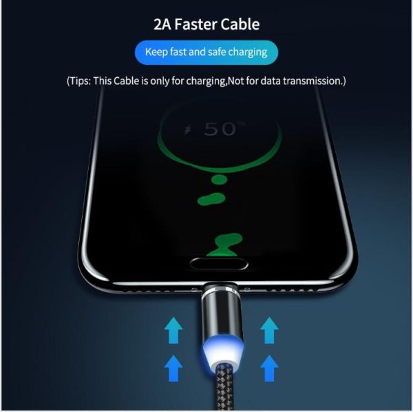 Compatible with Apple , YBD 1m magnetic LED charging cable - Image 3