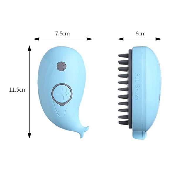 Steamy Cat Brush - 3-in-1 Whale-Shaped Cat Steam Brush, Pet Massage Comb Cat Brush Fast Foaming Spray Bath De-Float Hair Cleaning Dog Massage Grooming Brush - Image 2