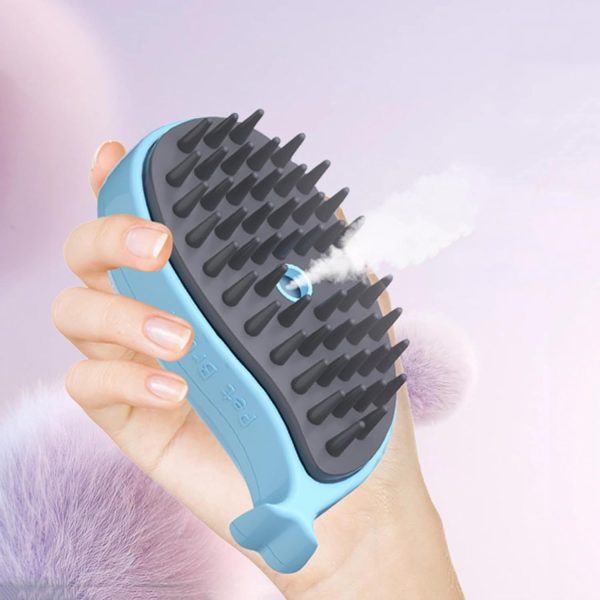 Steamy Cat Brush - 3-in-1 Whale-Shaped Cat Steam Brush, Pet Massage Comb Cat Brush Fast Foaming Spray Bath De-Float Hair Cleaning Dog Massage Grooming Brush - Image 3