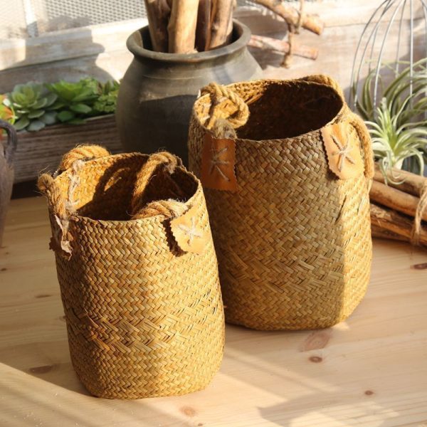 Hand woven basket flower basket basket rattan - Image 5