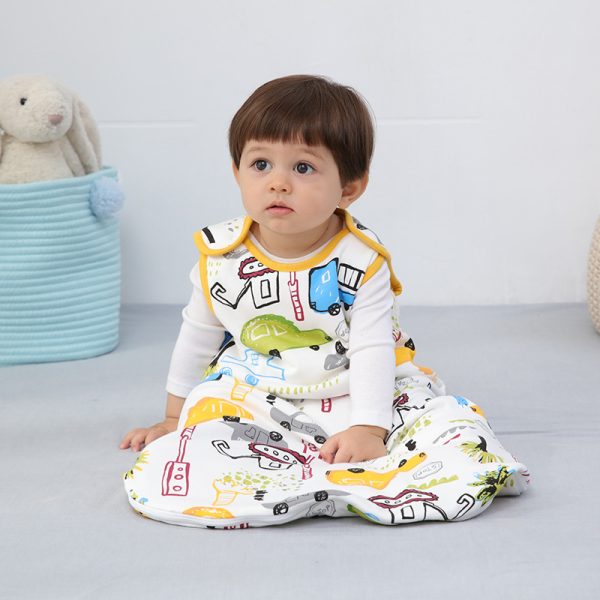 Baby Vest Sleeping Bag Spring And Autumn Quilted Children Mushroom Pajamas - Image 2