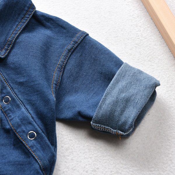 Children's Personalized Patch Pocket Denim One-piece - Image 6