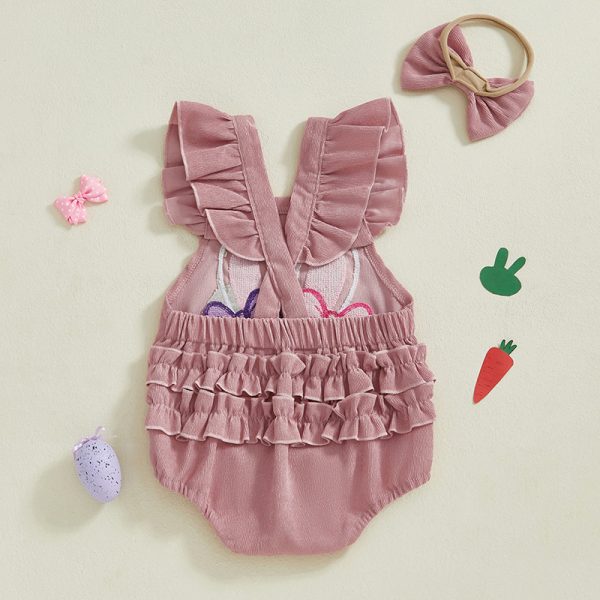 Baby Corduroy Cute Rabbit Strap Two-piece Set - Image 2