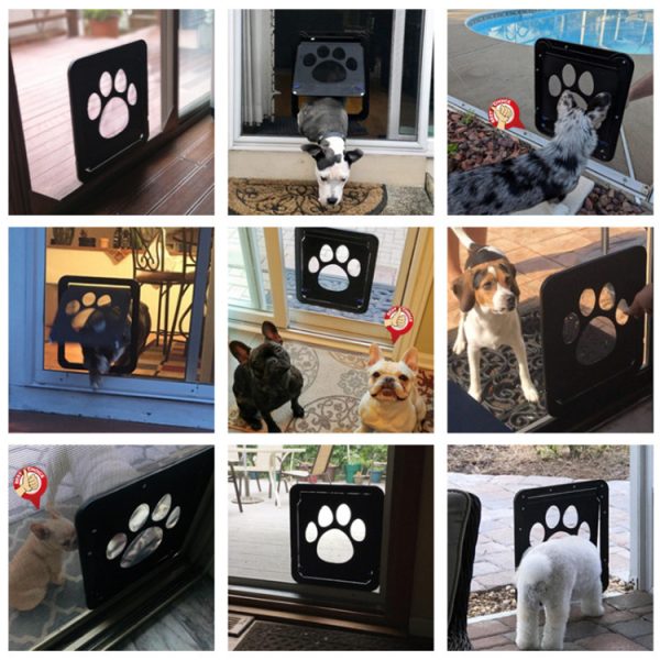 Way Lockable Plastic Pet Big Dog Cat Door For Screen Window Safety Flap Gates Pet Tunnel Dog Fence Free Access Door For Home - Image 8