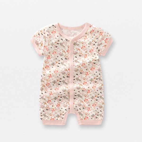 Bamboo Fiber Baby Jumpsuit Short Sleeve Thin Onesie - Image 9