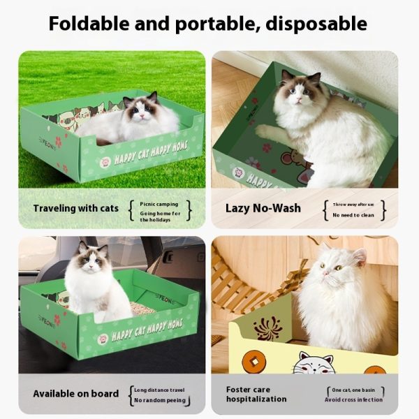 Portable Folding Semi-open Thickened Disposable Litter Box - Image 3