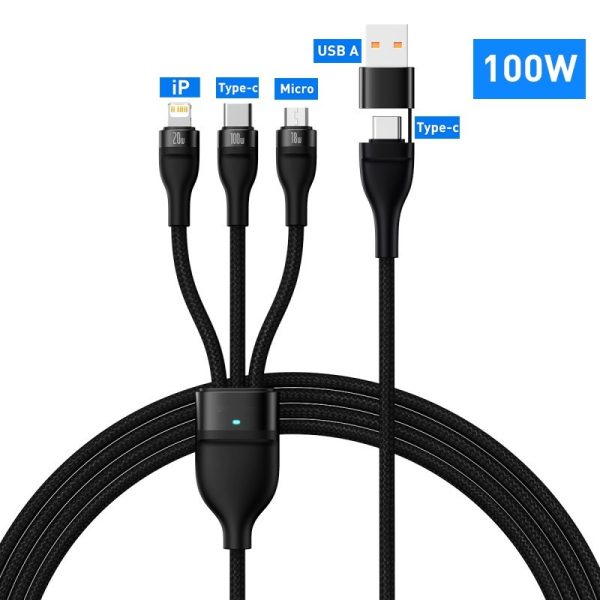 3 In 1 USB C Cable For IPhone 14 Pro 11 Charger Cable 100W - Image 4