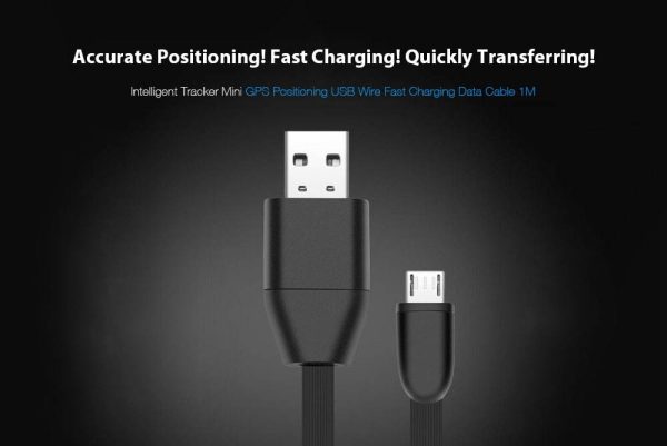 Intelligent Tracker Mini GPS Positioning USB Wire Fast Charging Data Cable 1M - BLACK - Image 2