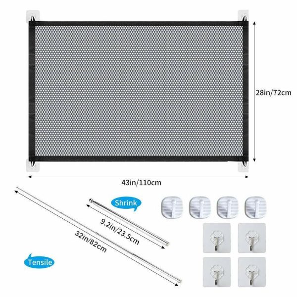 Pets Dog Cat Baby Safety Gate Mesh Fence Magic Portable Guard Net Stairs Doors - Image 3