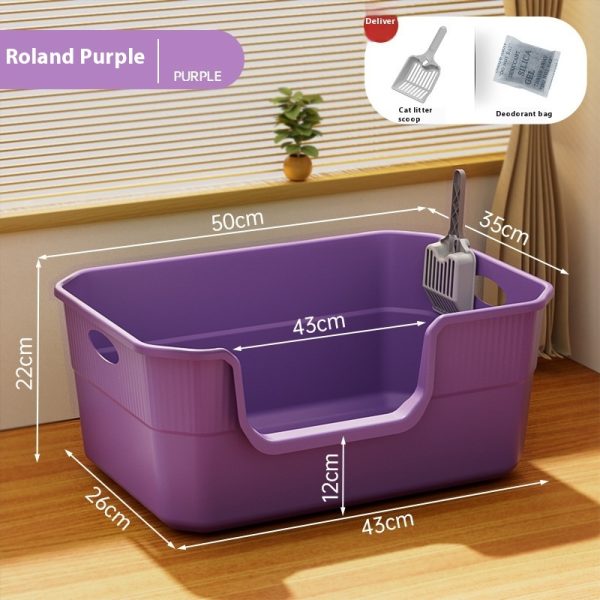 Oversized Splash-proof Cat Litter Box Oversized Open Semi-closed Cat Toilet - Image 8