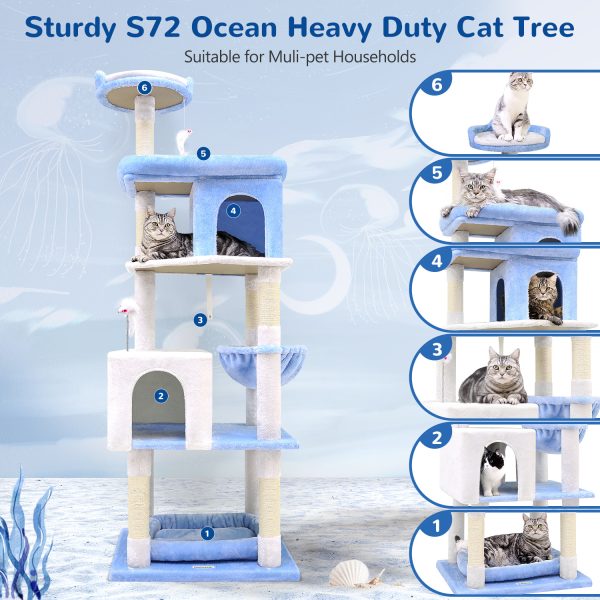 72 Inch Marine Blue Cat Climbing Frame - Image 10