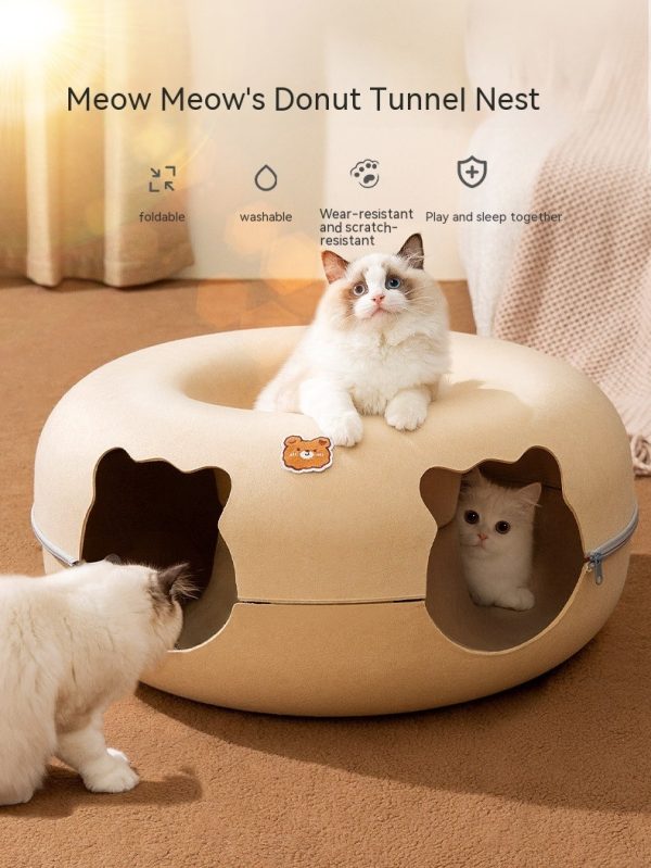 Animal-shaped Felt Zipper Cat Nest - Image 9