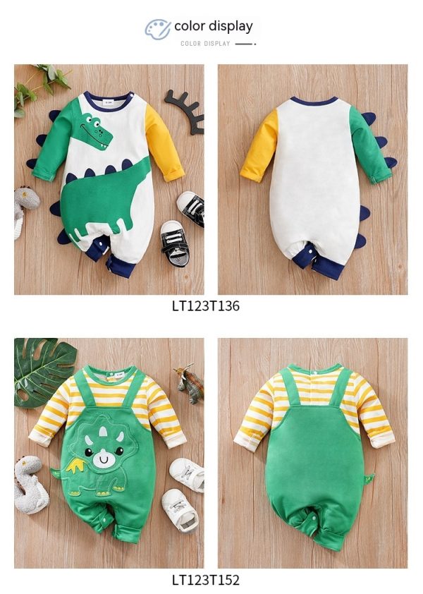 Newborn Long Sleeve Clothes Baby Pullover Cotton Class A Jumpsuit Romper - Image 3