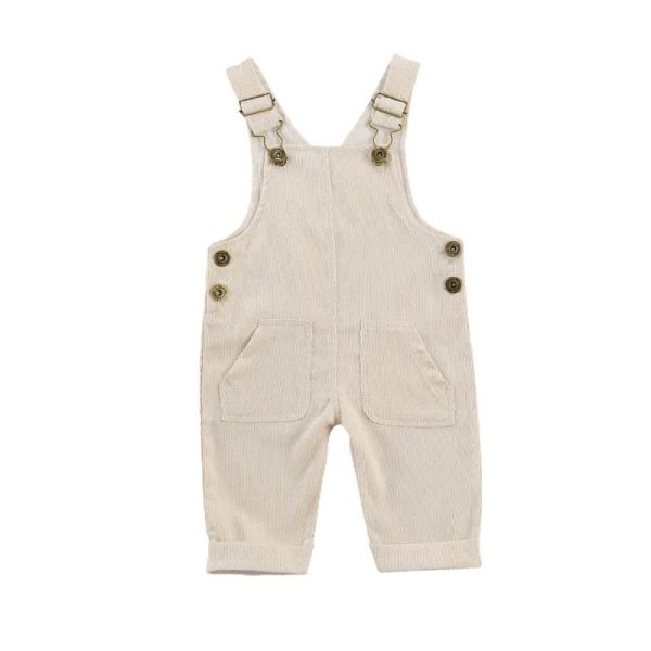 Children's Corduroy Sleeveless Solid Color Overalls - Image 10