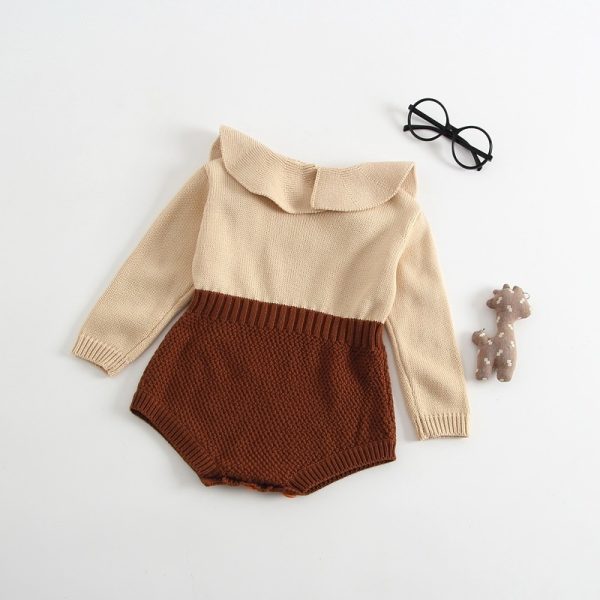 Girls' baby knitted wool jumpsuit romper - Image 4