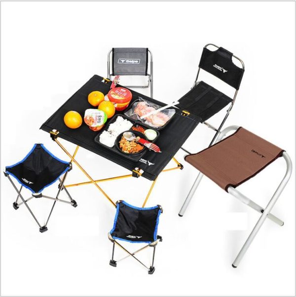 Outdoor camping small folding table aviation light aluminum alloy portable picnic table - Image 8