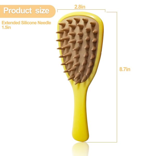 Pet Silicone Shampoo Brush For Long Short Hair Dogs Cats Washing Dog Washing Brush With Handle For Bathing Massaging, Hair Removal On Wet Or Dry Hai - Image 2