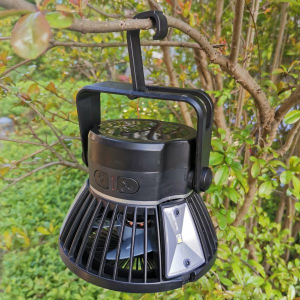 Solar Camping Light Foldable Fan Hanging Hook Rechargeable Battery Operated USB 3 Level Air Flow Fan For Camping Tent - Image 2