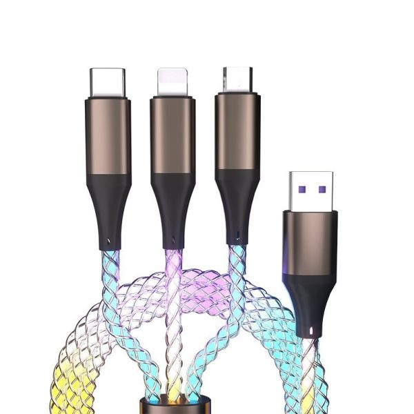 One-to-three Luminous Fast Charging RGB Data Cable - Image 7