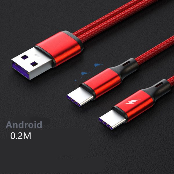 Two In One Data Cable One In Two Charging Cable Fast Charging 5A Cable - Image 6