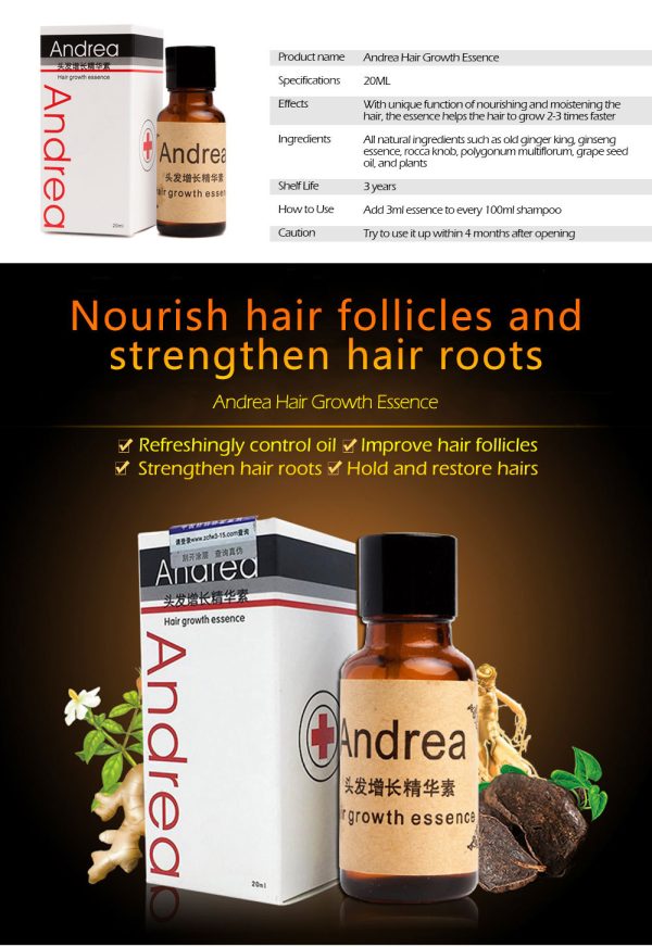 Hair Growth Anti Hair Loss Liquid 20ml Dense Hair Andrea Hairstyle Keratin Hair Care Styling Products Sunburst - Image 2