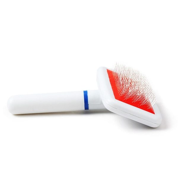 Fur Collar White Needle Comb Dog Grooming Comb With Protection Head Cat Dog Brush Brush Plastic Handle Airbag Needle Comb - Image 3