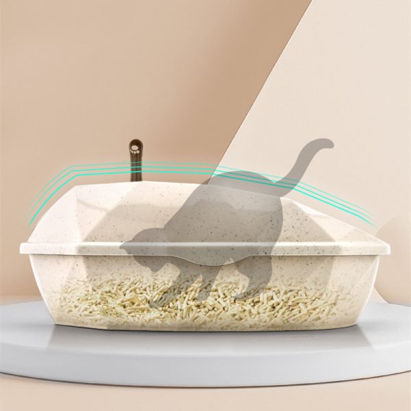 Plastic Anti-sputtering Diamond-shaped Semi-enclosed Cat Litter Box - Image 2