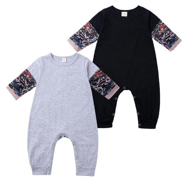 Kids Long Sleeve Tattoo One-piece Romper Baby Flower Arm Romper Clothes - Image 4