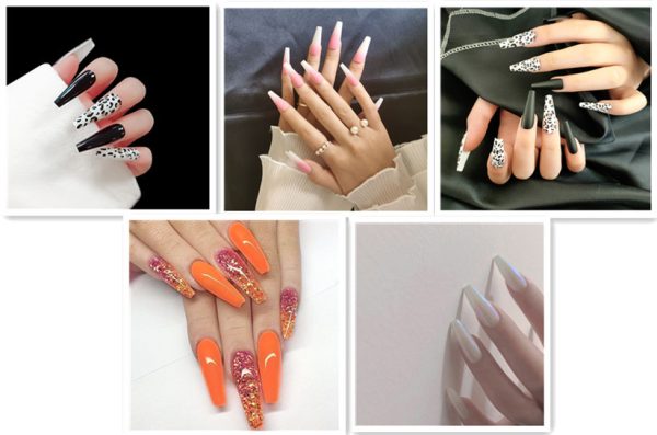 Long Ballet Nails With Flat And Pointed Water Droplets - Image 7