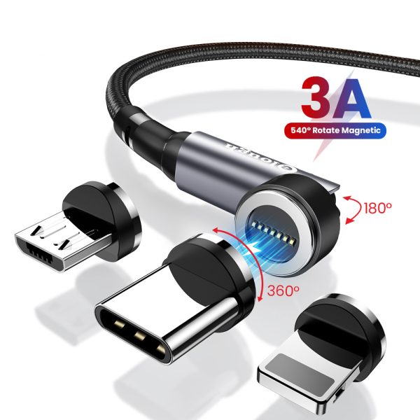 Elough 540 Degree Rotating Seven-pin Small Waist Magnetic Charging Cable 3-in-1 - Image 4