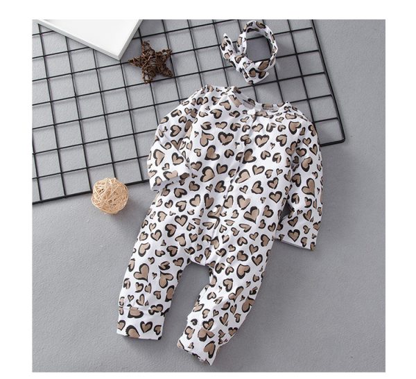 Baby Kids' Rompers Leopard Print Trendy Long Sleeve Rompers - Image 4