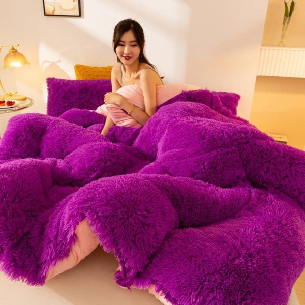 Super Soft Long Fleece Mink Crystal Velvet Thickened Warm Winter Quilt - Image 4