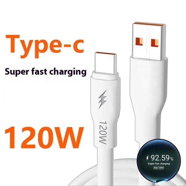 120W Fast Charge 6A Double USB Type-C Cable - Image 7