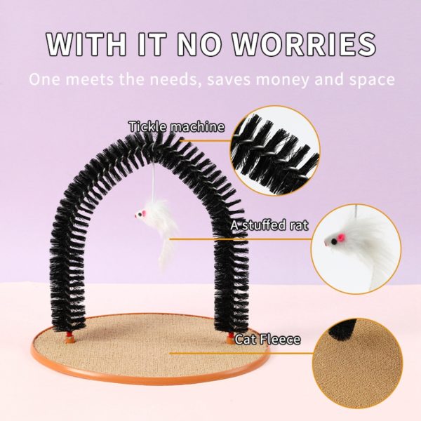 Cat Hair Rub And Anti-Itch Device Plastic Arch-Shaped Brush Cat Scratching Post Cat Toy Hair Grooming Self-Pleasure Little Mouse - Image 6