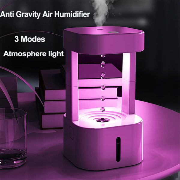 Creative Anti-gravity Water Drop Humidifier Air Conditioning Mist Spray Household Quiet Bedroom Office With 580ML Water Tank - Image 2