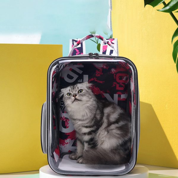 Cartoon Space Capsule Travel Breathable Pet Backpack Transparent - Image 4