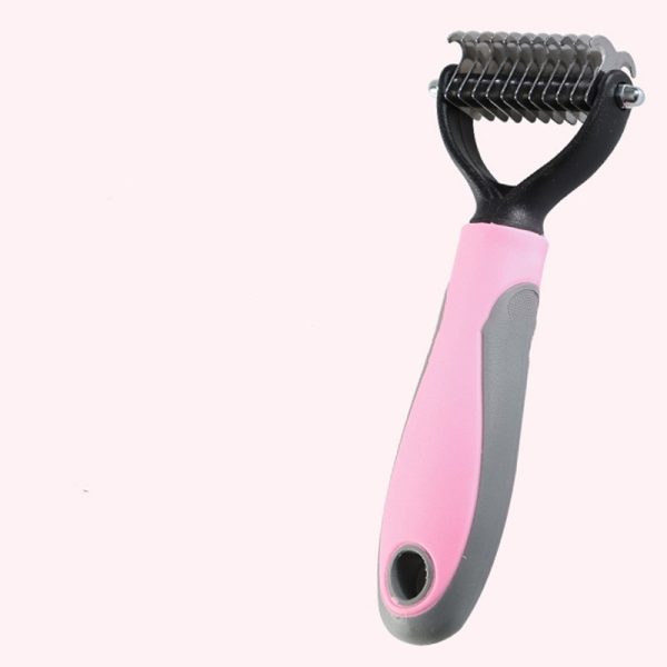 Pets Fur Knot Cutter Dog Grooming Shedding Tools Pet Cat Hair Removal Double-sided Comb Brush - Image 2