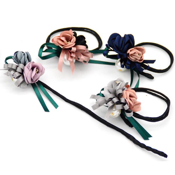 Bun Hair Half Bun Pearl Flower Hair Plate Hair Elastic Korean Styling Headdress Hair Accessories - Image 3