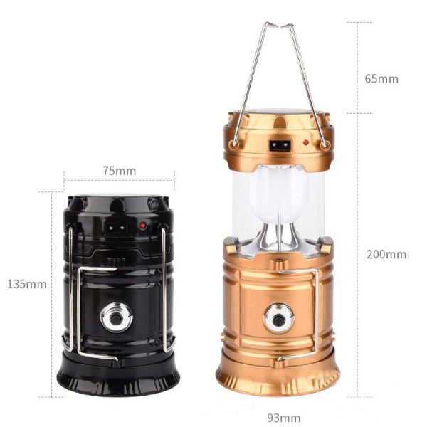 new solar charging type multifunctional telescopic camping lantern lantern outdoor camping tent lamp - Image 4