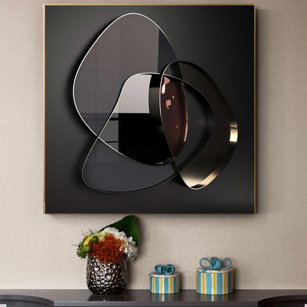 Modern Abstract 3D Metal Wall Art Canvas Painting - Image 5