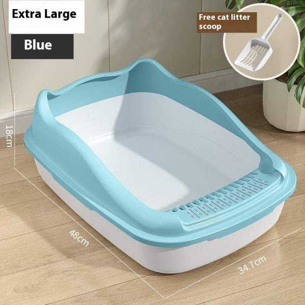 Litter Box Oversized Semi-enclosed Cat Toilet Anti-splash Cat Poop Basin - Image 6