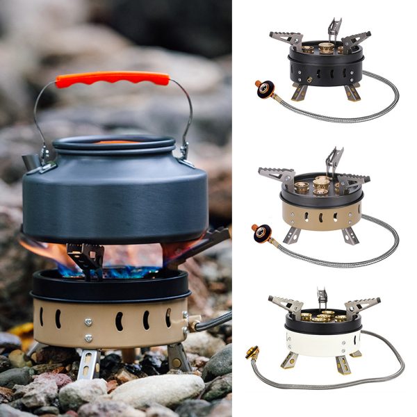 Portable Windproof Camping Cookout Gas Stove Holder Set - Image 5