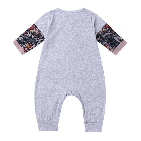 Long-sleeved tattoo printed jumpsuit - Image 3