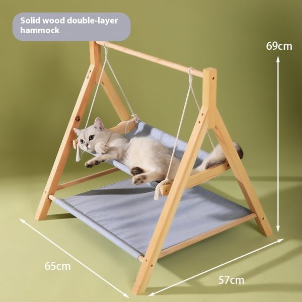 Pet Cat Hammock Double-layer Four Seasons Universal Wooden Cat Nest - Image 6