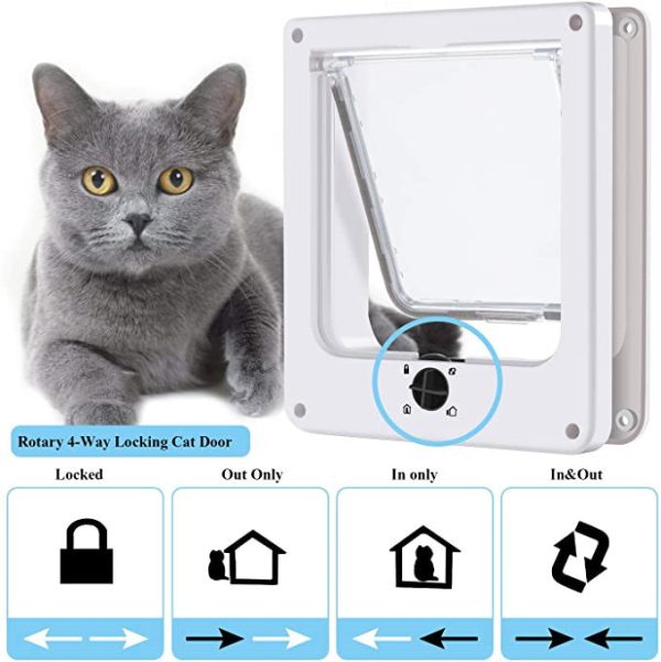 Interior Cat Door Rotary Lock Magnetic Closure Indoor Pet Door For Up Cats And Doggie Weatherproof Large Cat Door - Image 5