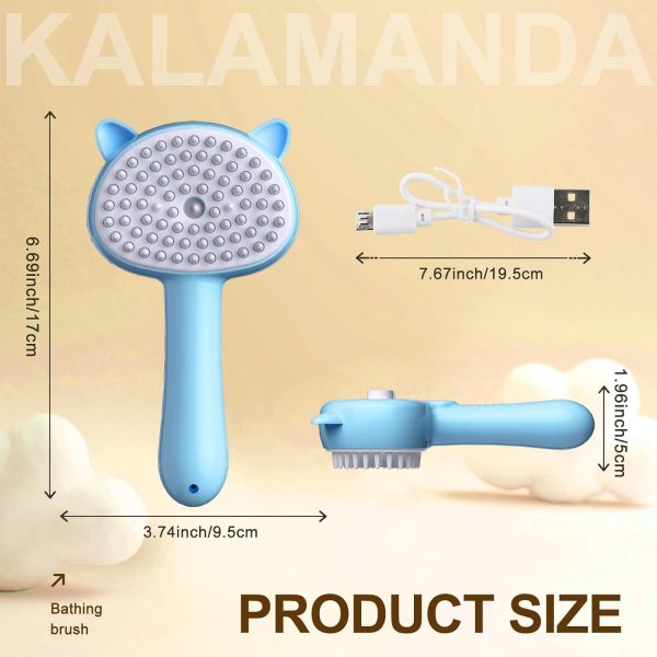 Cat Steam Brush 4 In 1 Steamy Cat Brush With Handle Rubber Pet Misting Brush With Release Button Dog Comb With Cleanser For Indoor Kittens Small Animals - Image 9
