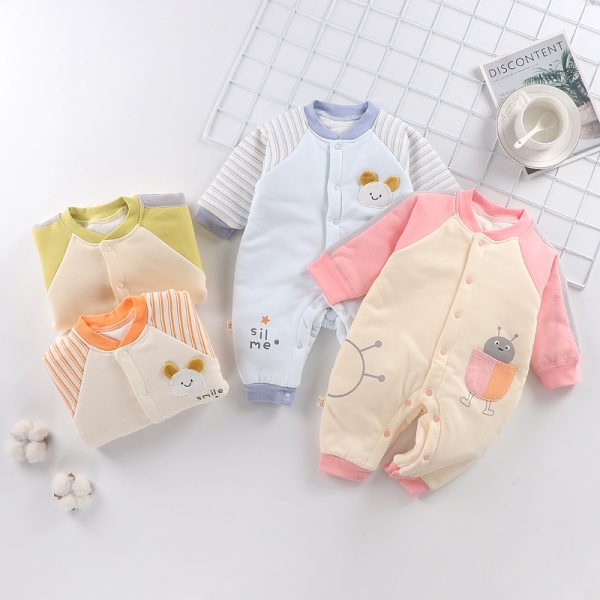 Baby plus cotton warm romper jumpsuit