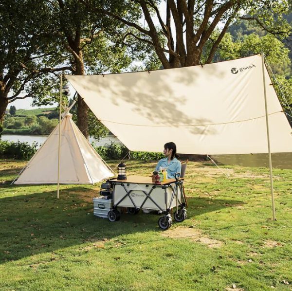 Outdoor Camping Trolley Fishing Pull Trailer Storage - Image 3