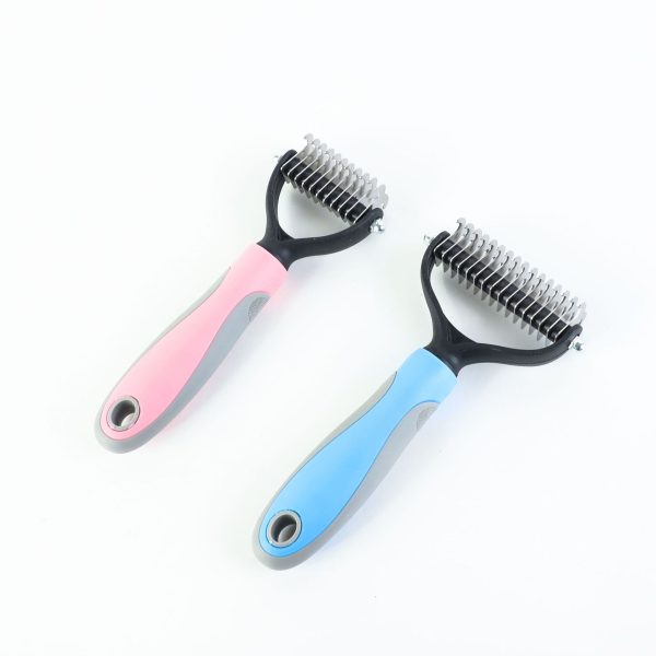 Stainless Double-sided Pet Brush Hair Removal Comb Grooming Dematting Dog Grooming Shedding Tools - Image 5